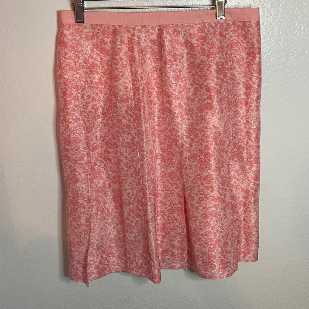 Banana Republic Women’s Silk Skirt Set M Vintage 80s/90s Pink Floral Pleated - Picture 7 of 10